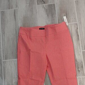 NWT Coral/White print pull on pants
